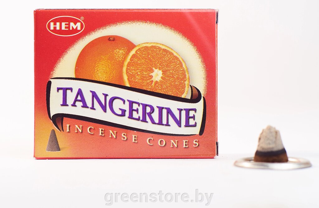 Благовония HEM Tangerine (Мандарин), 10 конусов от компании Зеленый магазин Минск - фото 1