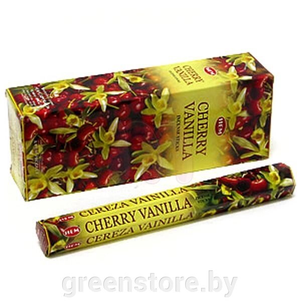 Благовония HEM Ванильная вишня (Cherry Vanilla), 20 палочек от компании Зеленый магазин Минск - фото 1