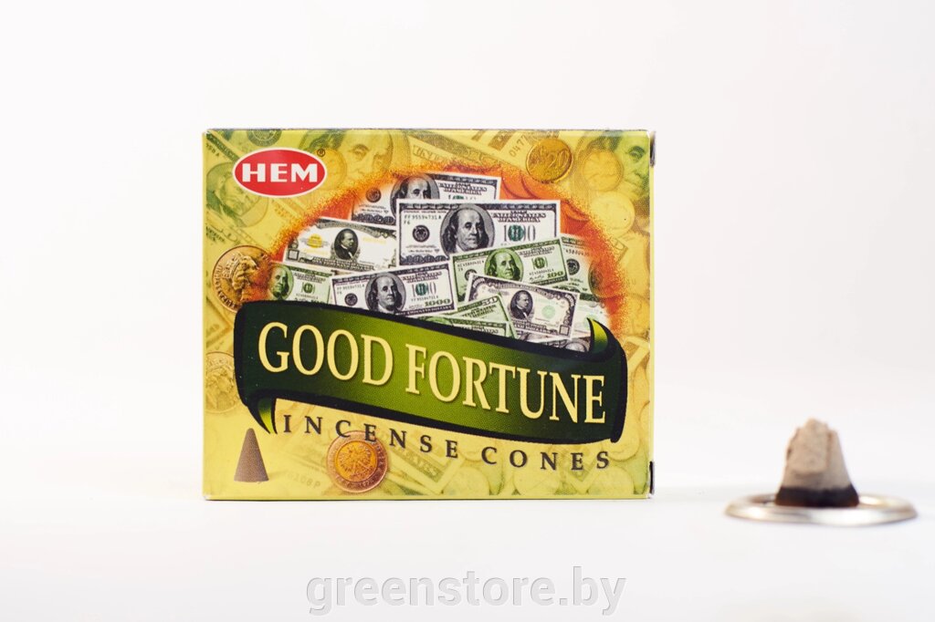 Благовония конус Hem Фортуна (good fortune), 10шт ##от компании## Зеленый магазин Минск - ##фото## 1