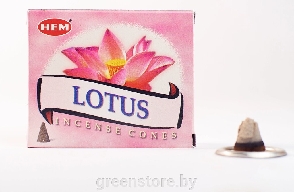 Благовония конус Hem Лотос (Lotus), 10 конусов от компании Зеленый магазин Минск - фото 1