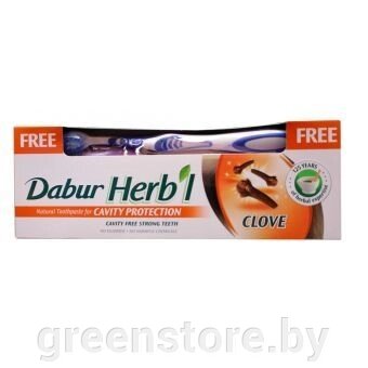 Dabur HERBL Зубная паста - гвоздика с зубной щеткой 150гр. от компании Зеленый магазин Минск - фото 1