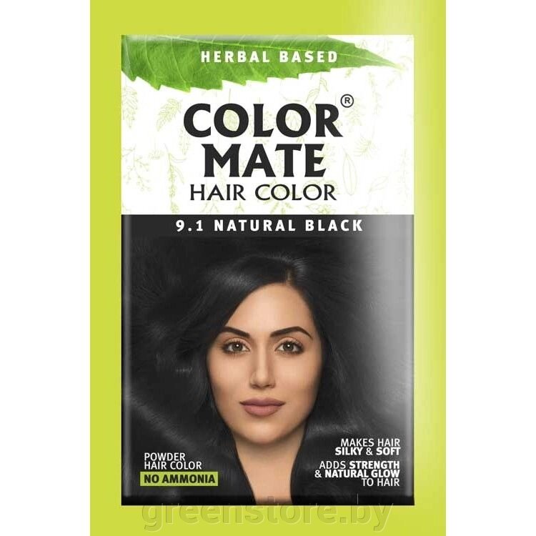 Краска для волос “Color Mate” 9.1 Натуральный черный 15 гр. от компании Зеленый магазин Минск - фото 1
