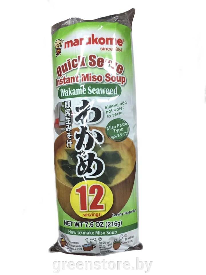 Суп-мисо &quot;Marukome&quot; с водорослями Вакаме (12 порций), Япония, 216 г - выбрать