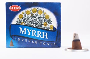 Благовония HEM Myrrh (Мирра), 10 конусов