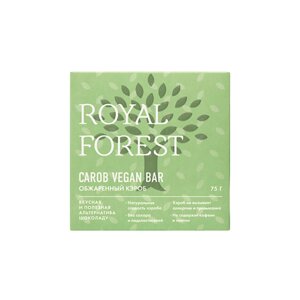 Веганский шоколад из обжаренного кэроба, Royal Forest 75 гр