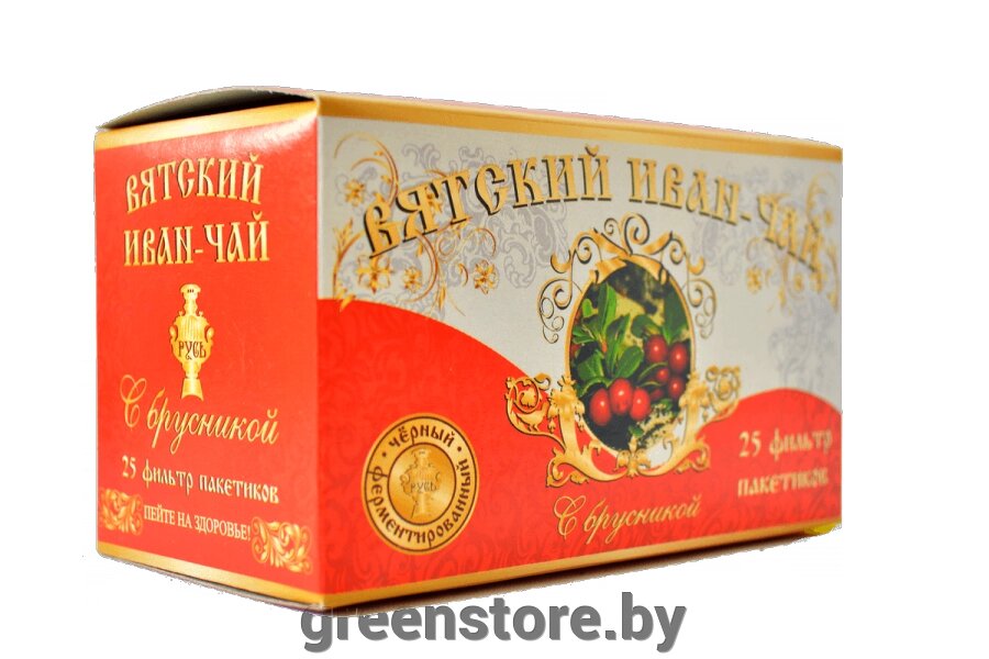 Вятский Иван-чай с брусникой (пакетики 25*2г) от компании Зеленый магазин Минск - фото 1