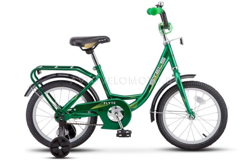 Детский велосипед Stels Flyte 16 Z011 Черный/зеленый от компании Интернет-магазин агро-мото-вело-техники - фото 1