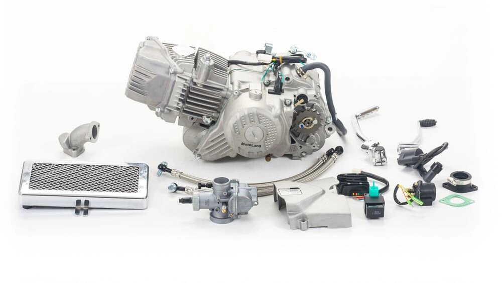 Двигатель 190см3 162FML-2 W190 (62x62)+радиатор ZONGSHEN для питбайков от компании Интернет-магазин агро-мото-вело-техники - фото 1