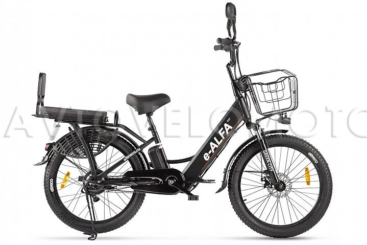 Электровелосипед Eltreco e-ALFA Fat - Чёрный от компании Интернет-магазин агро-мото-вело-техники - фото 1
