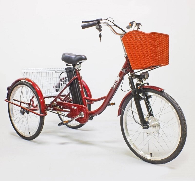Электровелосипед GreenCamel Trike-24 R24 (250W 48V 10Ah) 7sp красный от компании Интернет-магазин агро-мото-вело-техники - фото 1