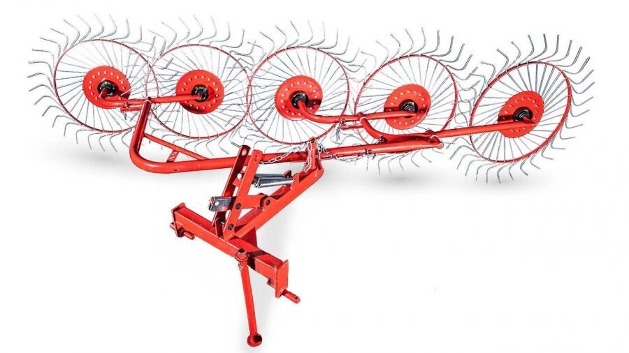 Грабли-сеноворошилки D-POL ГВН-5 (5 колес) от компании Интернет-магазин агро-мото-вело-техники - фото 1