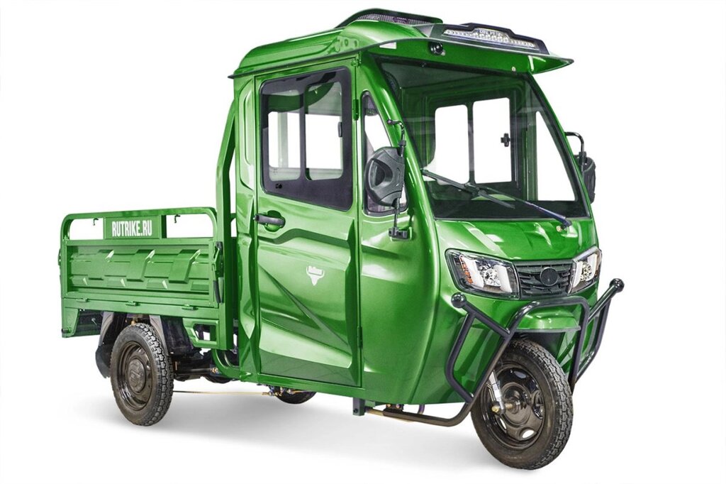 Грузовой электротрицикл Rutrike КАРГО Кабина 1500 60V1000W зеленый от компании Интернет-магазин агро-мото-вело-техники - фото 1