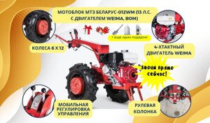 Мотоблок Беларус-012WM (двигатель бензин. Wiema, 13 л. с., шины 6L-12) стандарт