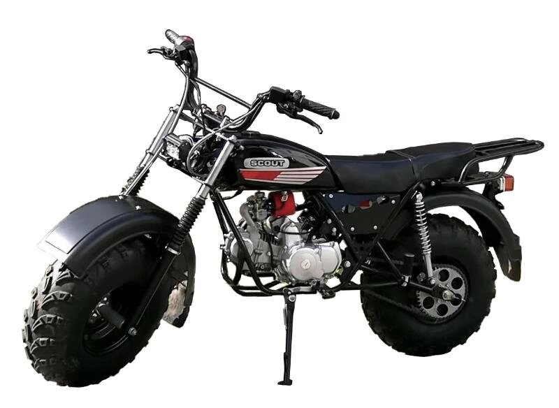 Мотоцикл СКАУТ-3-125 АП с боковым прицепом и корытом от компании Интернет-магазин агро-мото-вело-техники - фото 1