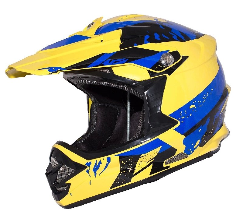 Мотошлем RACER JK316, желтый/синий Размер M от компании Интернет-магазин агро-мото-вело-техники - фото 1