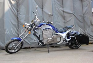Электромотоцикл GreenCamel Chopper C200 синий