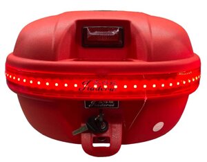 Багажник-кофр для мотоцикла AVM 638 RED LED