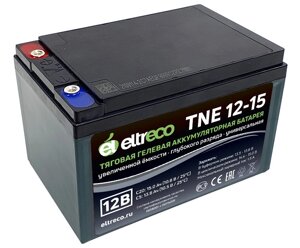 Тяговый аккумулятор Eltreco TNE12-15 (12V 12A/H C3) болт