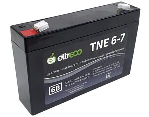 Тяговый аккумулятор Eltreco TNE6-7 (6V 7A/H C20)