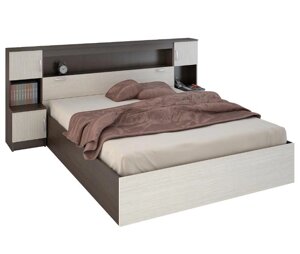 Кровать с закроватным модулем Бася КР-552 160x200 венге/дуб белфорд