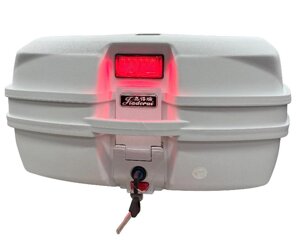 Багажник-кофр для мотоцикла AVM 698 Белый LED