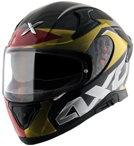 Шлем AXOR APEX chromtech-E, цвет красный/чёрный/золото