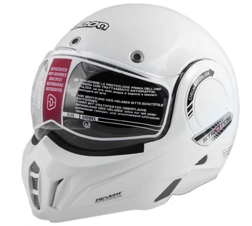 Шлем для мотоцикла Beon B-707 Stratos Shiny White-Grey от компании Интернет-магазин агро-мото-вело-техники - фото 1