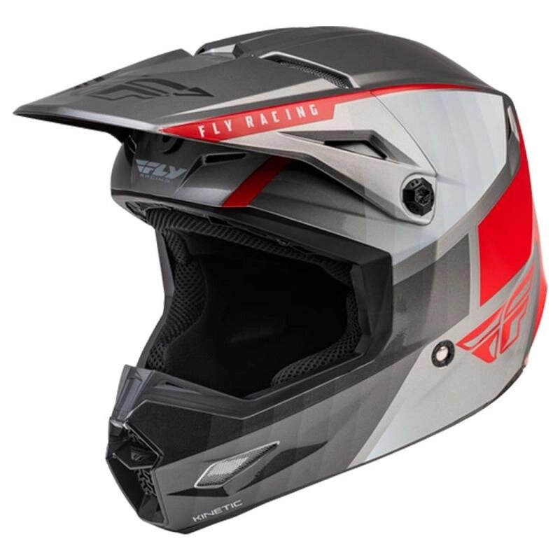 Шлем кроссовый FLY RACING KINETIC Drift серый/красный M от компании Интернет-магазин агро-мото-вело-техники - фото 1