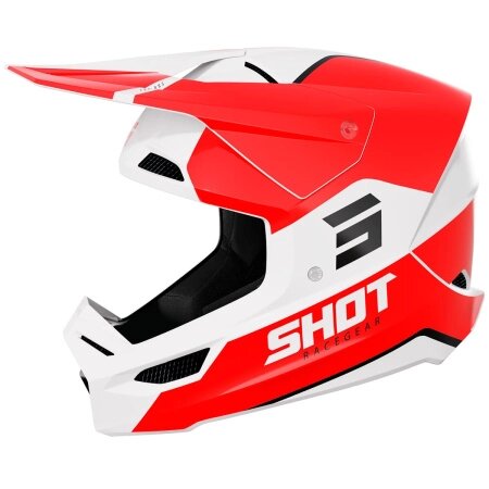 Шлем кроссовый SHOT FURIOS BOLT красный/белый глянцевый от компании Интернет-магазин агро-мото-вело-техники - фото 1