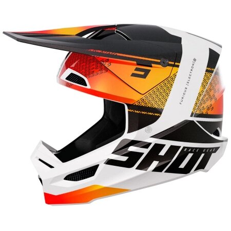 Шлем кроссовый SHOT FURIOS ELECTRON белый/черный/оранжевый перламутр глянцевый от компании Интернет-магазин агро-мото-вело-техники - фото 1