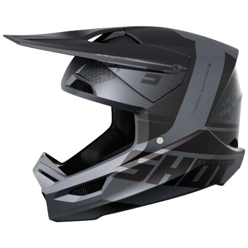 Шлем кроссовый SHOT FURIOS ELECTRON черный/серый матовый от компании Интернет-магазин агро-мото-вело-техники - фото 1