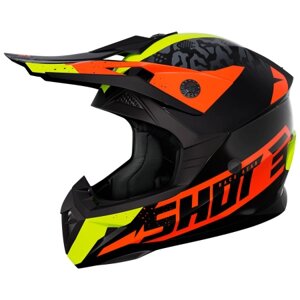 Шлем кроссовый SHOT PULSE AIRFIT черный/Hi-Vis желтый/оранжевый глянцевый