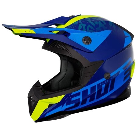 Шлем кроссовый SHOT PULSE AIRFIT синий/Hi-Vis желтый глянцевый от компании Интернет-магазин агро-мото-вело-техники - фото 1
