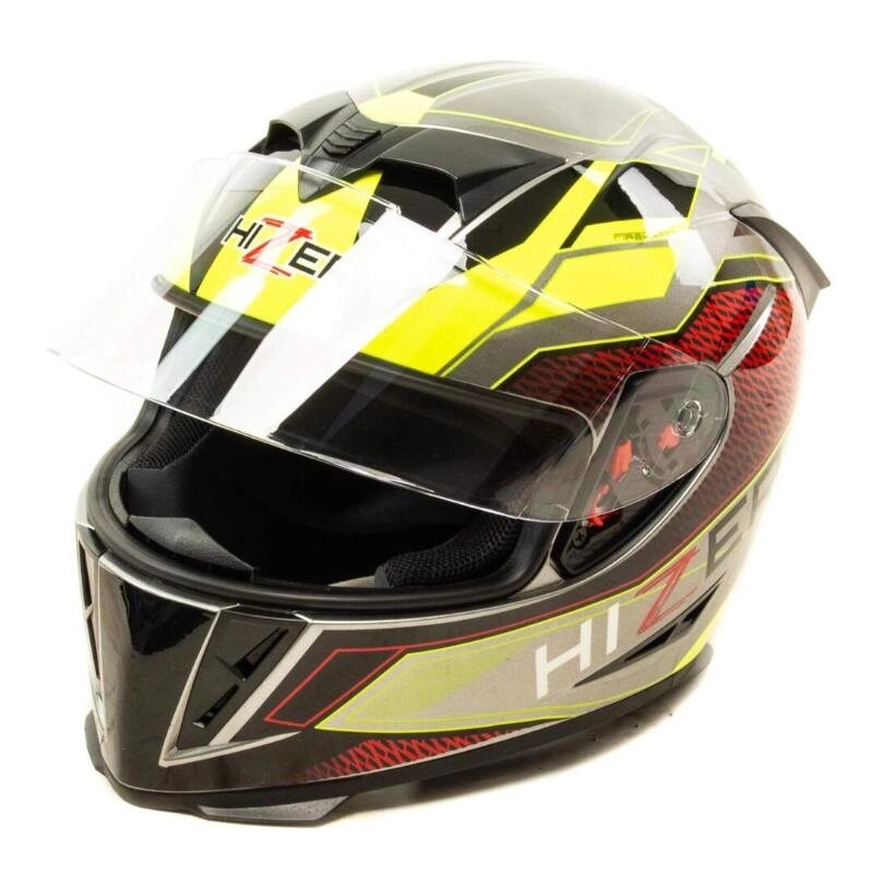 Шлем мото интеграл HIZER J5311_4 (L) gray/neon yellow от компании Интернет-магазин агро-мото-вело-техники - фото 1