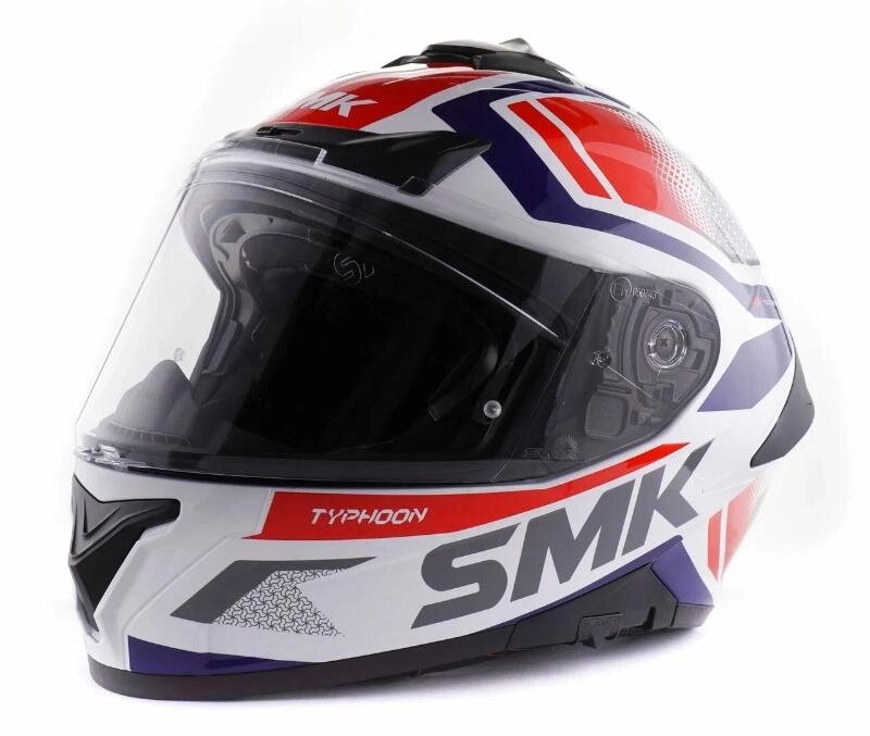 Шлем SMK TYPHOON THORN, белый/синий/красный от компании Интернет-магазин агро-мото-вело-техники - фото 1