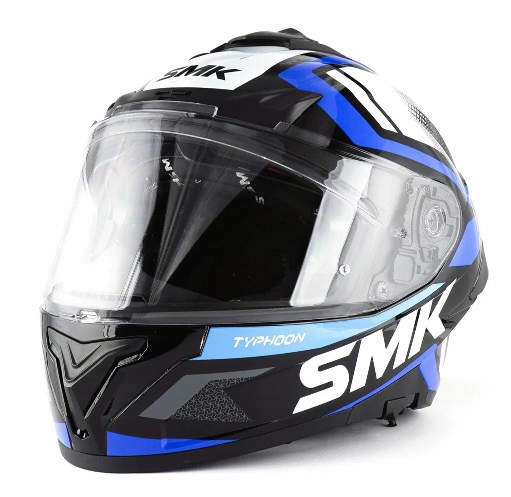 Шлем SMK TYPHOON THORN, чёрный/синий/серый от компании Интернет-магазин агро-мото-вело-техники - фото 1