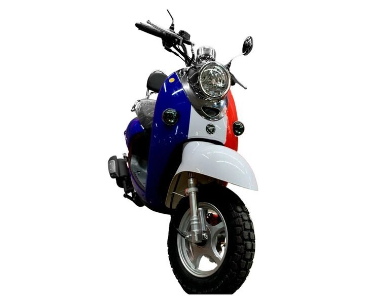 Скутер VENTO Retro сине-бело-красный от компании Интернет-магазин агро-мото-вело-техники - фото 1