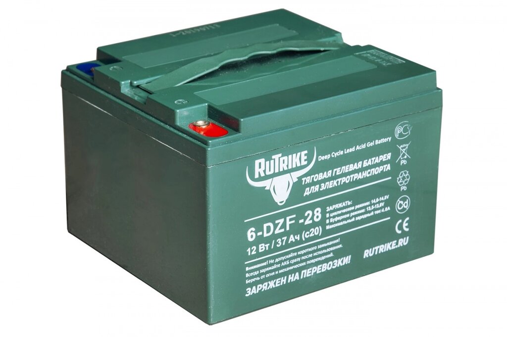 Тяговый гелевый аккумулятор  RuTrike 6-DZF-28 (12V28A/H C3) ##от компании## Интернет-магазин агро-мото-вело-техники - ##фото## 1