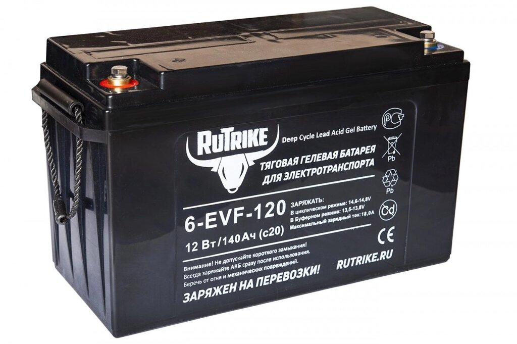 Тяговый гелевый аккумулятор RuTrike 6-EVF-120 (12V120A/H C3) ##от компании## Интернет-магазин агро-мото-вело-техники - ##фото## 1