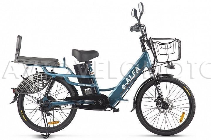 Велогибрид Eltreco e-ALFA Lux Сине-серый матовый + 5 Бонусов от компании Интернет-магазин агро-мото-вело-техники - фото 1