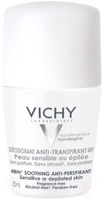 Антиперспирант шариковый Vichy Deodorants для чувствительной кожи 48ч от компании Бесплатная доставка по Беларуси - фото 1