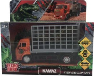 Автомобиль игрушечный Технопарк Kamaz с динозавром / KAMCHE-15DIN-DINO