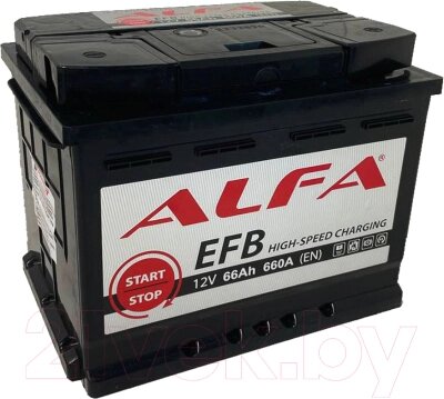 Автомобильный аккумулятор ALFA battery EFB 66 R от компании Бесплатная доставка по Беларуси - фото 1