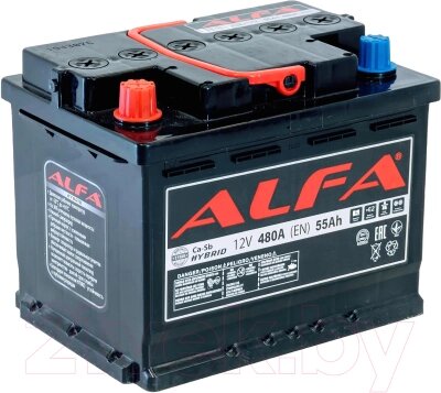 Автомобильный аккумулятор ALFA battery Hybrid L / AL 55.1 от компании Бесплатная доставка по Беларуси - фото 1