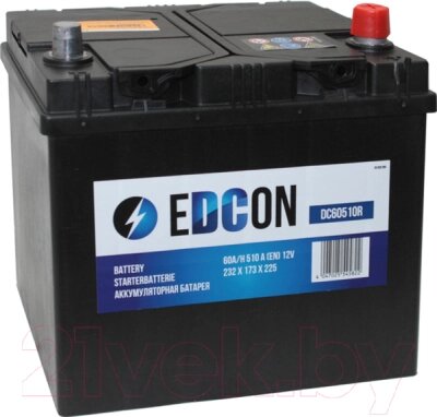 Автомобильный аккумулятор Edcon DC60510R от компании Бесплатная доставка по Беларуси - фото 1