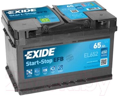 Автомобильный аккумулятор Exide EFB EL652 от компании Бесплатная доставка по Беларуси - фото 1