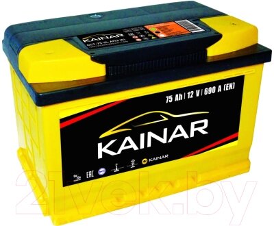 Автомобильный аккумулятор Kainar 75 R+ низкий / 075 12 20 02 0141 05 06 0 L от компании Бесплатная доставка по Беларуси - фото 1