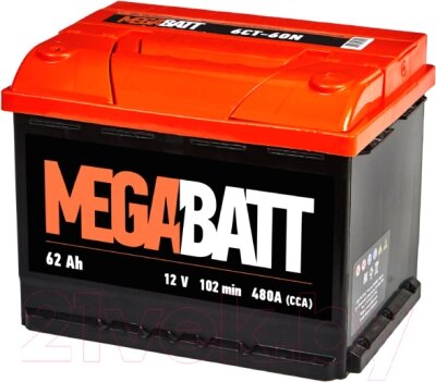 Автомобильный аккумулятор Mega Batt 6СТ-62NR от компании Бесплатная доставка по Беларуси - фото 1