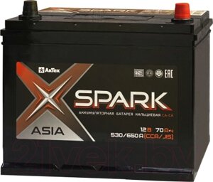 Автомобильный аккумулятор SPARK asia 530/650A EN/JIS L+SPAA70-3-L