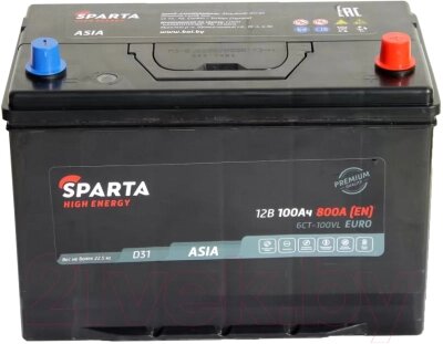 Автомобильный аккумулятор SPARTA High Energy Asia 6СТ-100 Евро 800A от компании Бесплатная доставка по Беларуси - фото 1